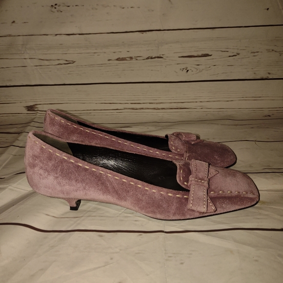 Prada Pink Suede Heels Size 6 - Picture 4 of 6